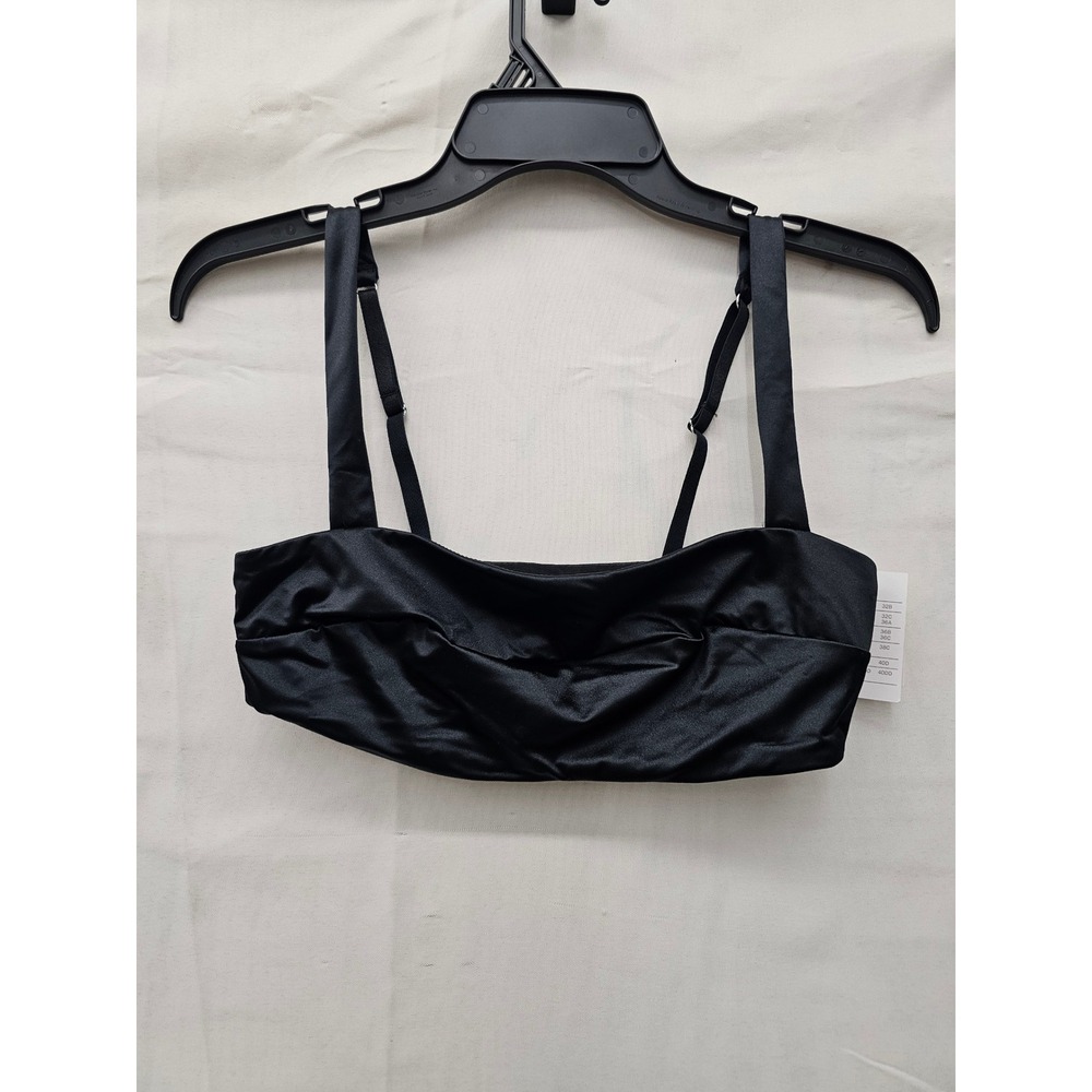 Auden Womens Bandeau Bikini Top Black Nylon Blend Casual Size Small